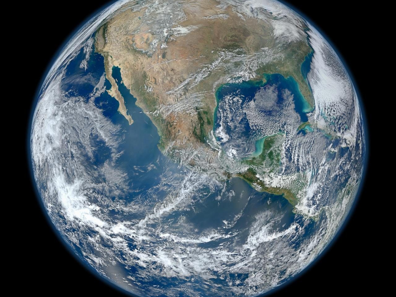 Earth from space centered on North America